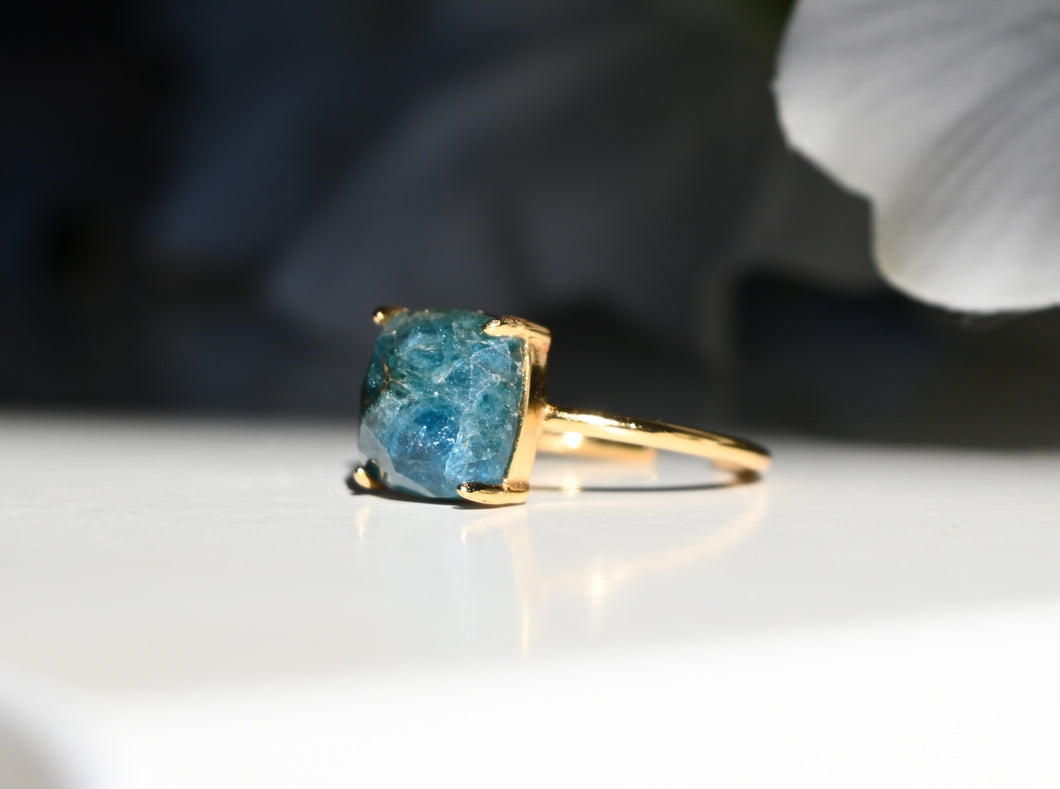 Apatite Gold Adjustable Ring